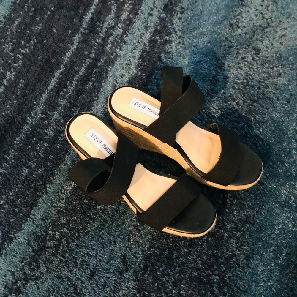 WOMENS ROSEWOOD WEDGE SANDAL - BLACK